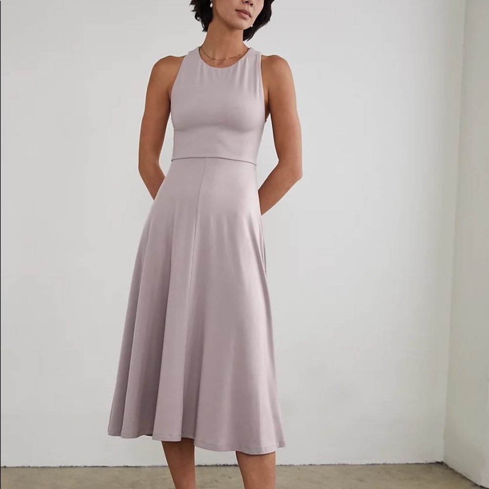 Aritzia Wilfred Beach Midi Dress in Light Birch